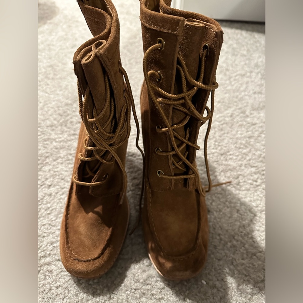 Michael Kors Brown Suede Lace-up Boots